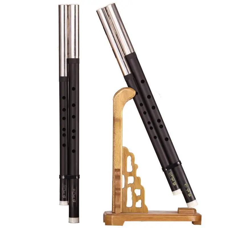Double Tube Bawu Chinese Traditional Transverse Blowing Bawu Adult Beginners Performance Flute Resin Wind Musical Instruments