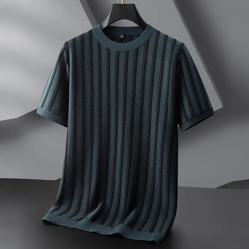 

Повседневный свободный мужской вязаный свитер ort Sve, круглая футболка Ne f Sve, удобная дышащая футболка из полиэфирного волокна