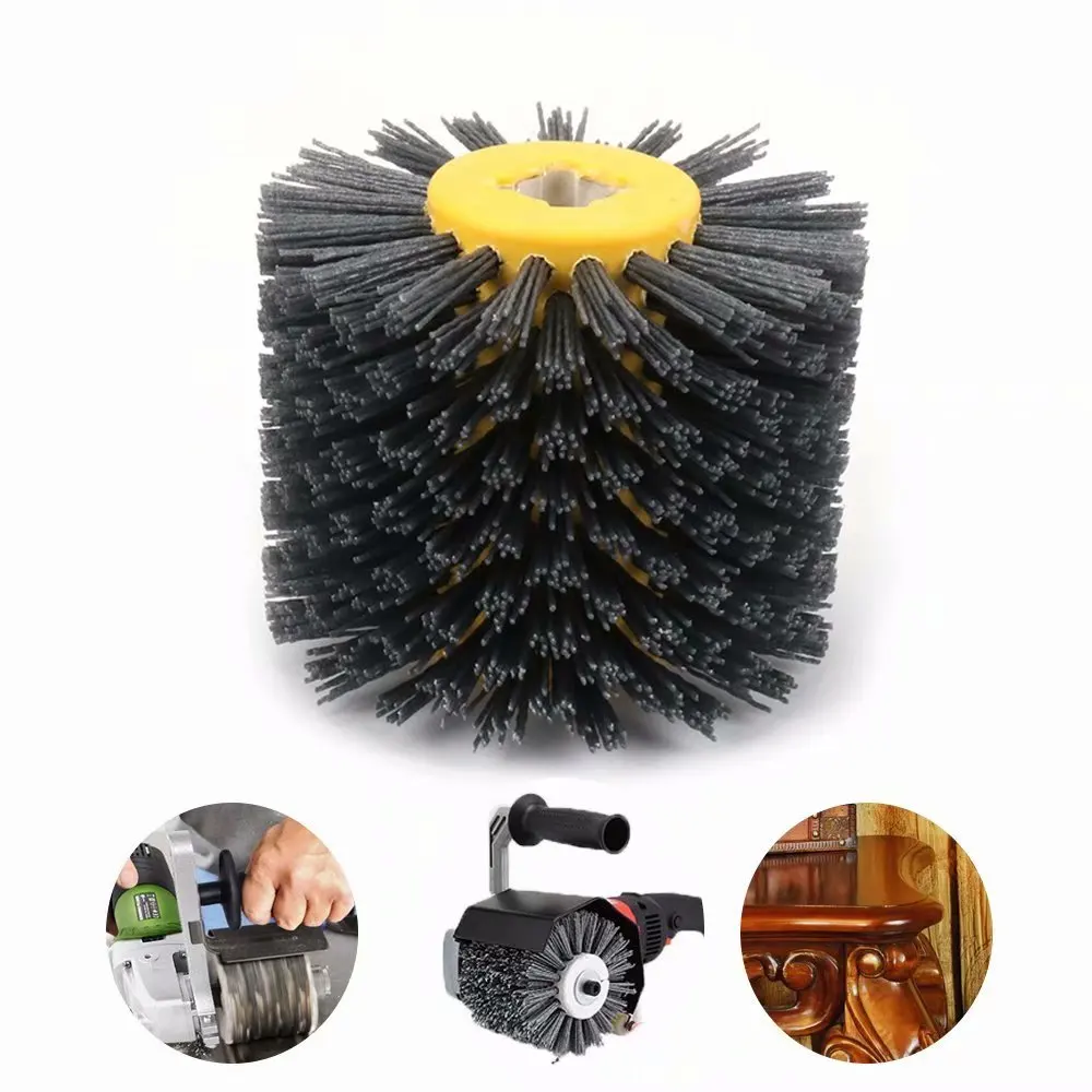 80 - 320 Multi-types Grit Abrasive Wire Drawing Tool Nylon Wire Drawing Wheel Abrasive Wire Brush for Wood Furniture Polishing