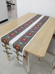 3D Printing Habesha Eritrean Ethiopian Table Runner Tablecloth Rectangular for Dining Coffee Kitchen Living Room Gifts Custom