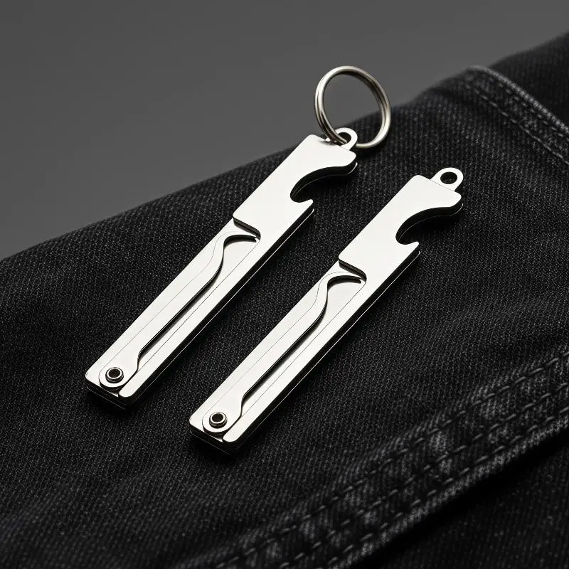 【Y】Stainless Steel Foldable Toothpick Cleaner With Solid Build Portable Keychain For Daily Teeth Care Travel Camping