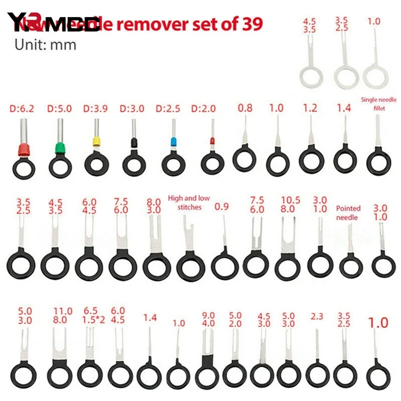 100Pcs Car Terminal Removal Repair Tools Electrical Wiring Crimp Connector Pin Extractor Kit Keys Automotive Plug Pullers