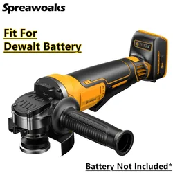 브러시리스 앵글 연마기 무선 연삭기, 절단 목공 전동 공구, DeWALT 18V 20V 배터리에 적합, 4 기어 125mm