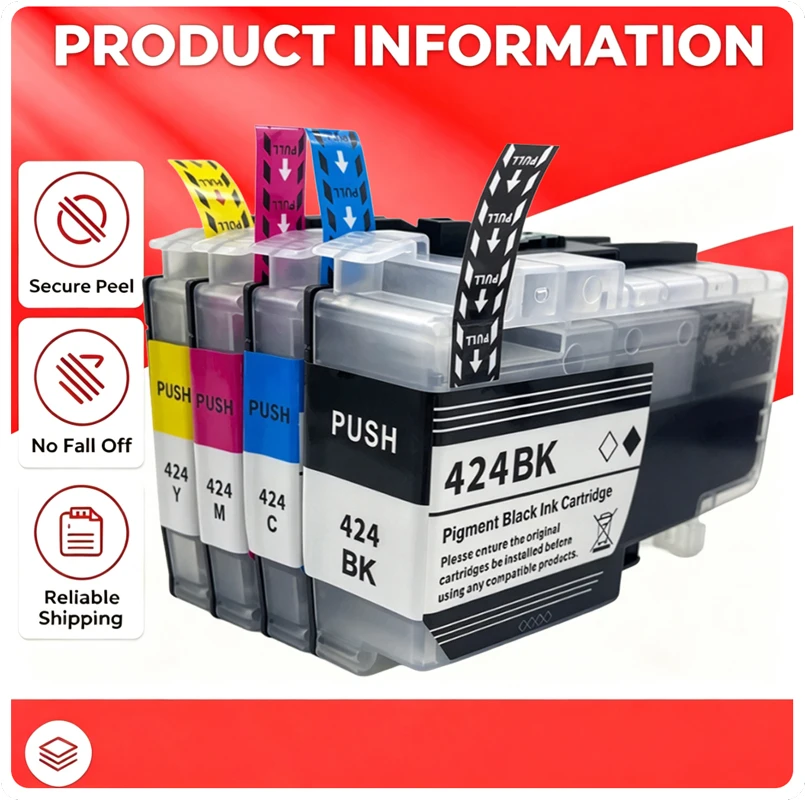 1-5set LC424 Ink Cartridge Compatible for Brother DCP-J1200W DCP-J1200DW MFC-J4340DW MFC-J4540DW J5955D Printer