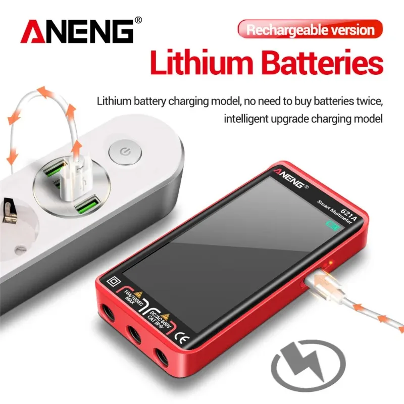 ANENG 621A  Professional AC/DC Voltage Current Capacitor Touch Screen Multimeter Tester NCV Sensing Diode Smart Multimetro Tools