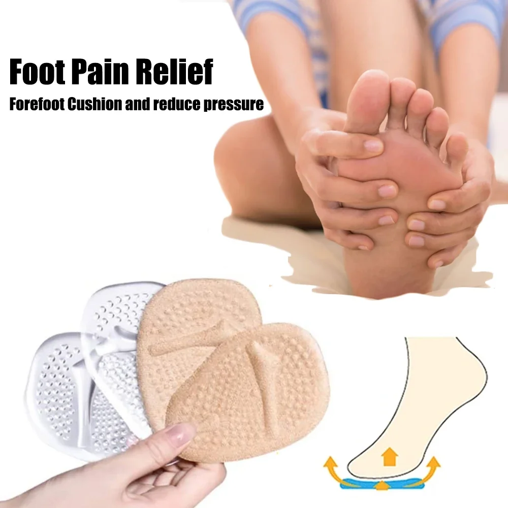 6pcs Silicone Foot Pads for High Heels Non-Slip Forefoot Insert Shoe Pad for Women Too Big Shoes Reduce Size Gel Shoe Insoles