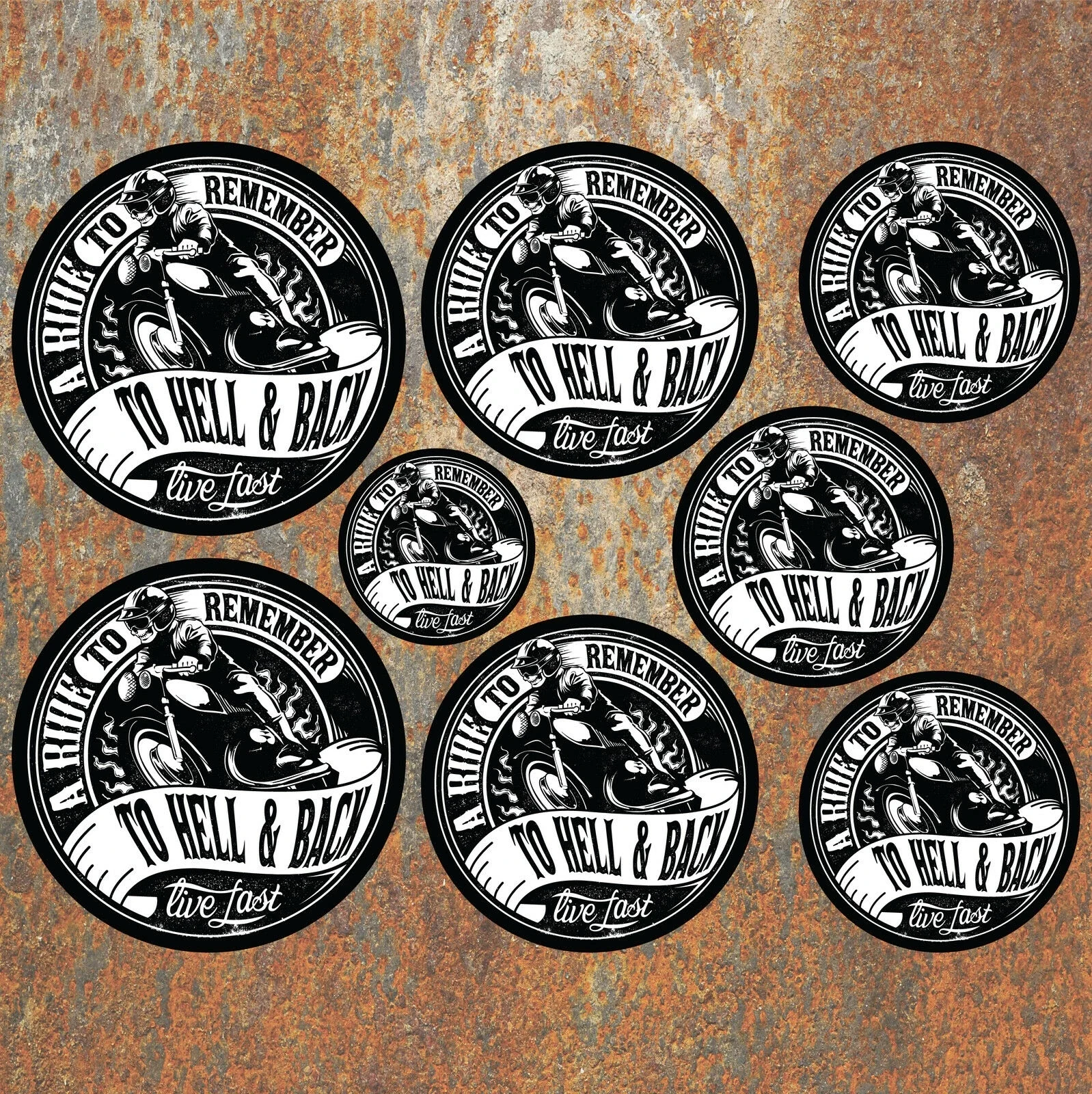 For 1Set A Ride To Remember Sticker set Motorbike Motorcycle Helmet Cafe Biker Rocker