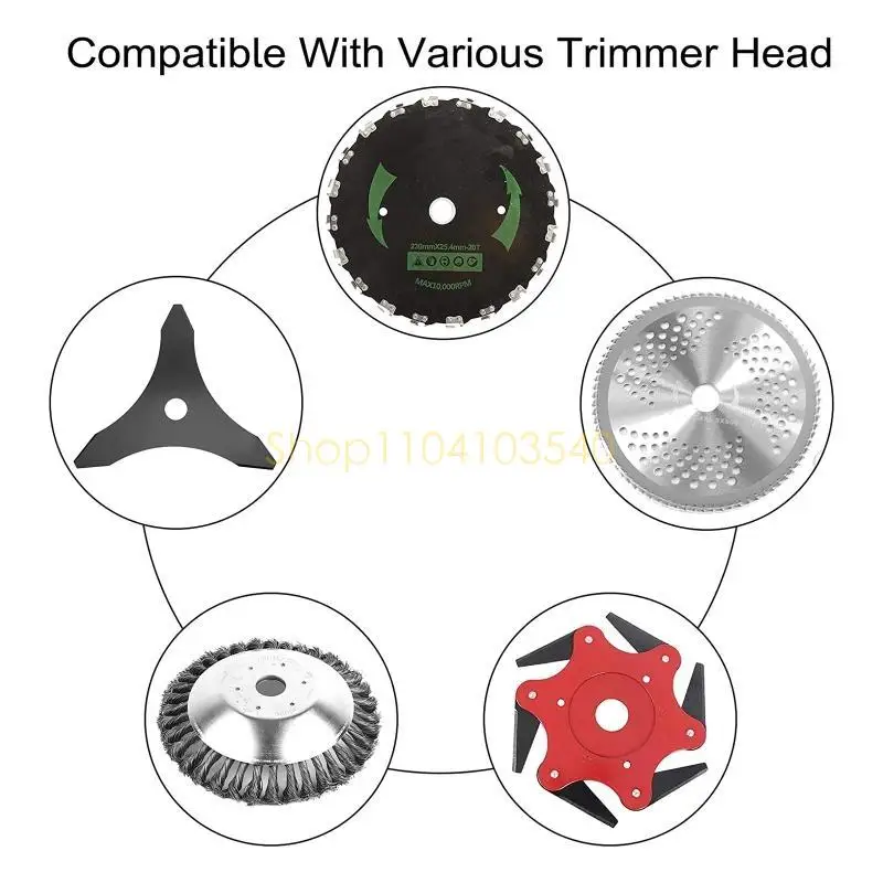 02DC 9 Pcs/Set Gardening Machine Lawnmower Blade Adapter Weed Trimmer for Head Blade Adapter Kit for String Trimmers Brush Cu