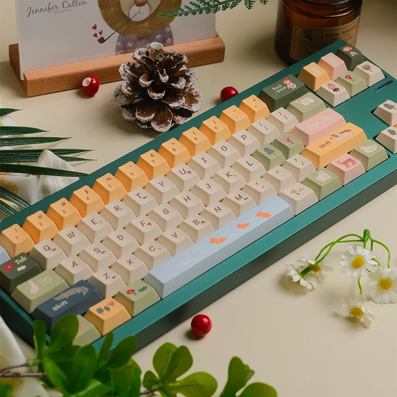 Chunri Ranch Keycaps مجموعة كاملة PBT التسامي ارتفاع المصنع الأصلي، لوحة المفاتيح الميكانيكية