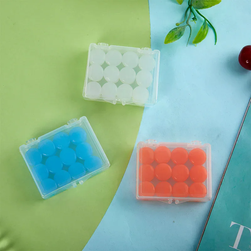 12PCS Silicone Ear Plug Silicone Wax Earplugs Swimming Moldable Earplugs Noise Reduction Cancelling Sleeping Protection