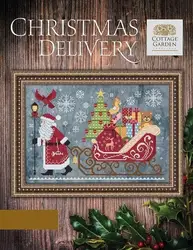 DIY needle Embroidered SG-1078 Santa Claus pulling a cart of gifts   Cross Stitch Set Counted Cross Stitch Kit  Metallic aida