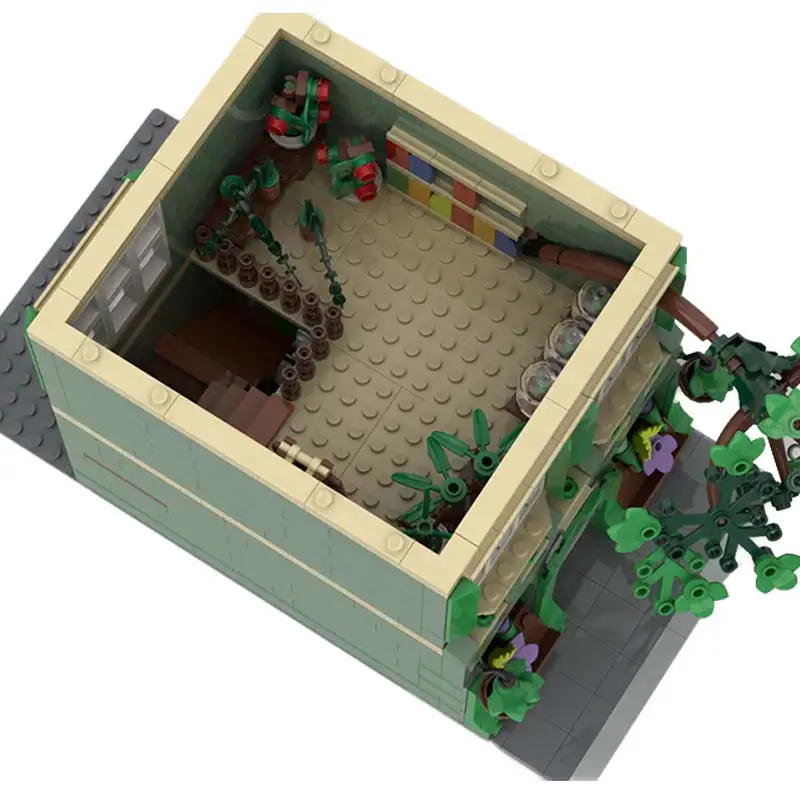 MOC-209268 planta loja modular blocos de construção casa modelo originalidade tijolos crianças desktop exibição brinquedos presentes