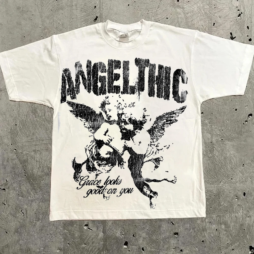 تي شيرت Harajuku مطبوع عليه حروف Y2k تي شيرت للرجال والنساء عالي الشارع كبير الحجم تي شيرت Pro Choice ملابس الشارع الشهير تي شيرت عتيق