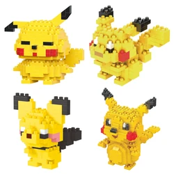 Pokémon Pikachu bloques pequeños Nanoblock Charizard Kyogre Groudon Rayquaza modelo Pichu juguetes gráficos educativos para niños cumpleaños