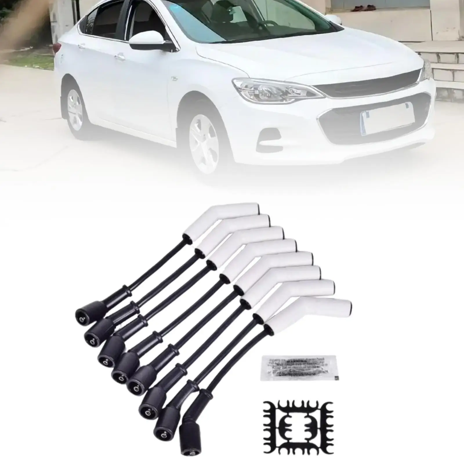 

Premium Spark Plug Wire Set Ceramic Boot 135 Degree Angle for Chevrolet Spark GT Accessories