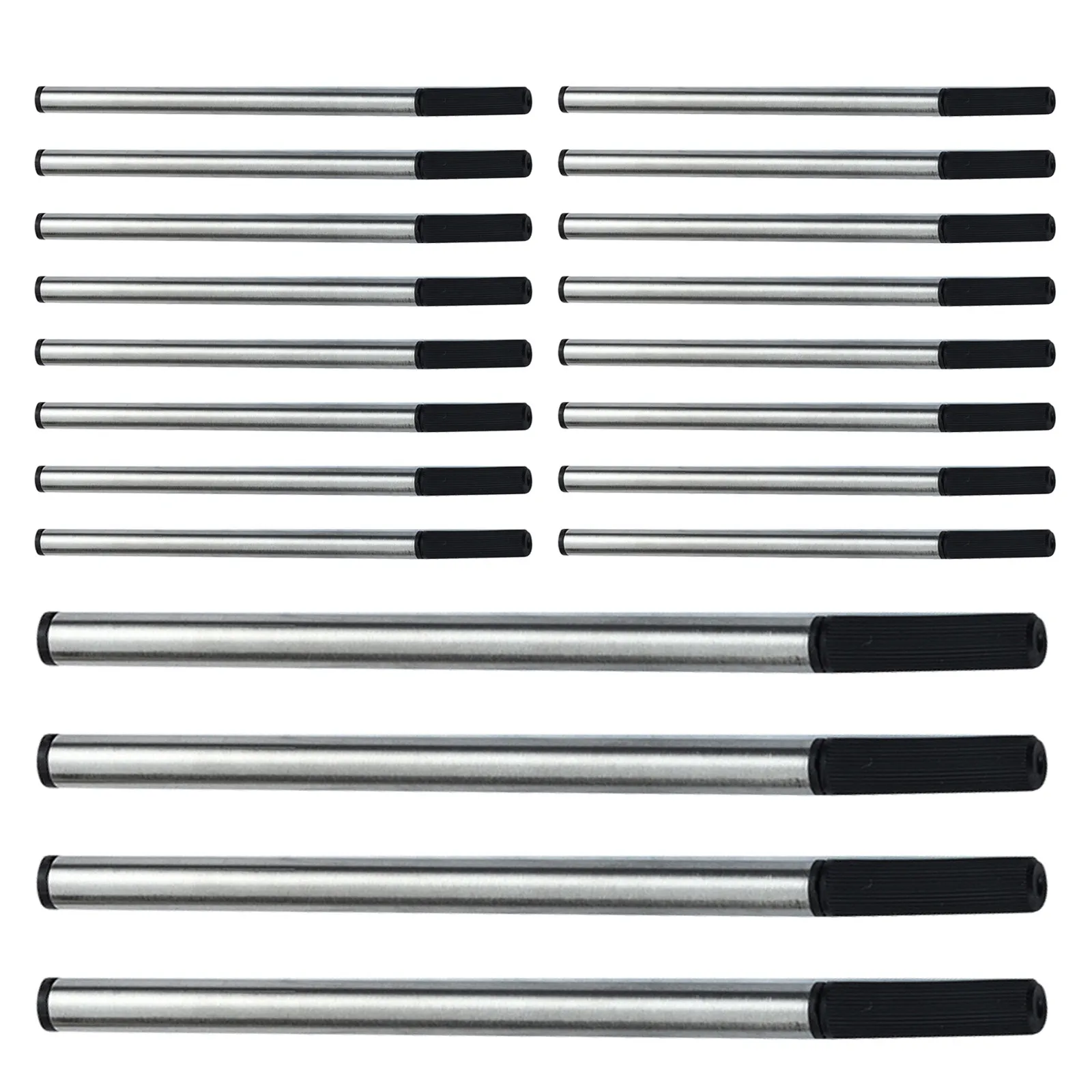 20Pcs Metal Gel Ink Pen Cartridges Replacement Tube 7MM Ballpoint Refills Office School Planner Note