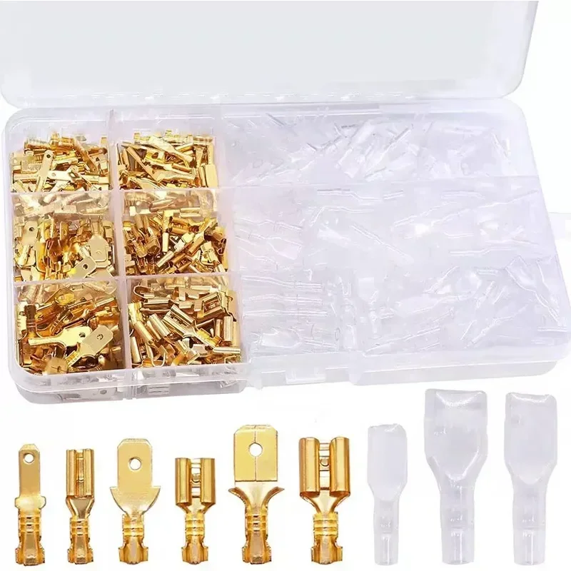270PCS Box Insulated Male Female Wire Connector 2.8/4.8/6.3mm Electrical Crimp Terminals Termin Spade Connectors Assorted Kit