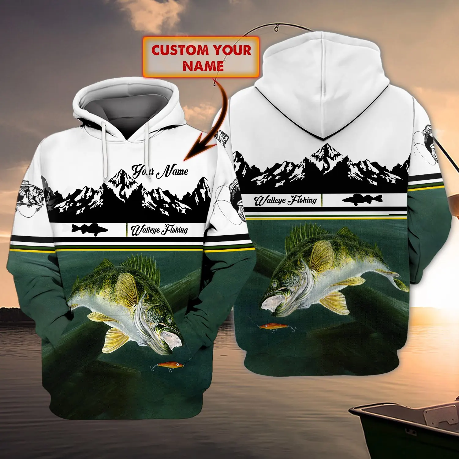 

Walleye Fishing Personalized Name 3D All Over Print Men's Hoodie & Sweatshirt Unisex Zip Hoodies Casual Jacket Tracksuits KJ888