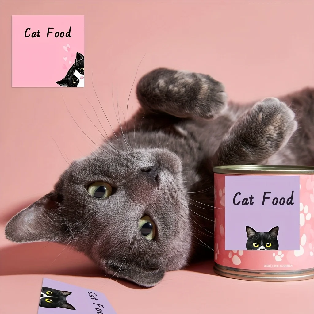 50/150 Packung mit niedlichen Haftnotizen für schwarze Katzen | Stark klebendes rosa klebriges Papier, geeignet für den Schulanfang, Katzenliebhaber – Detail 4