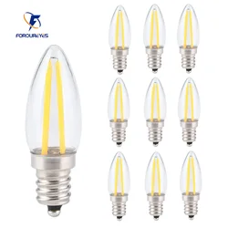 10PCS E12 LED Lamp 220V 110V 1.5W Filament COB Bulb refrigerator Light Candelabra Base Chandelier replace Halogen lighting
