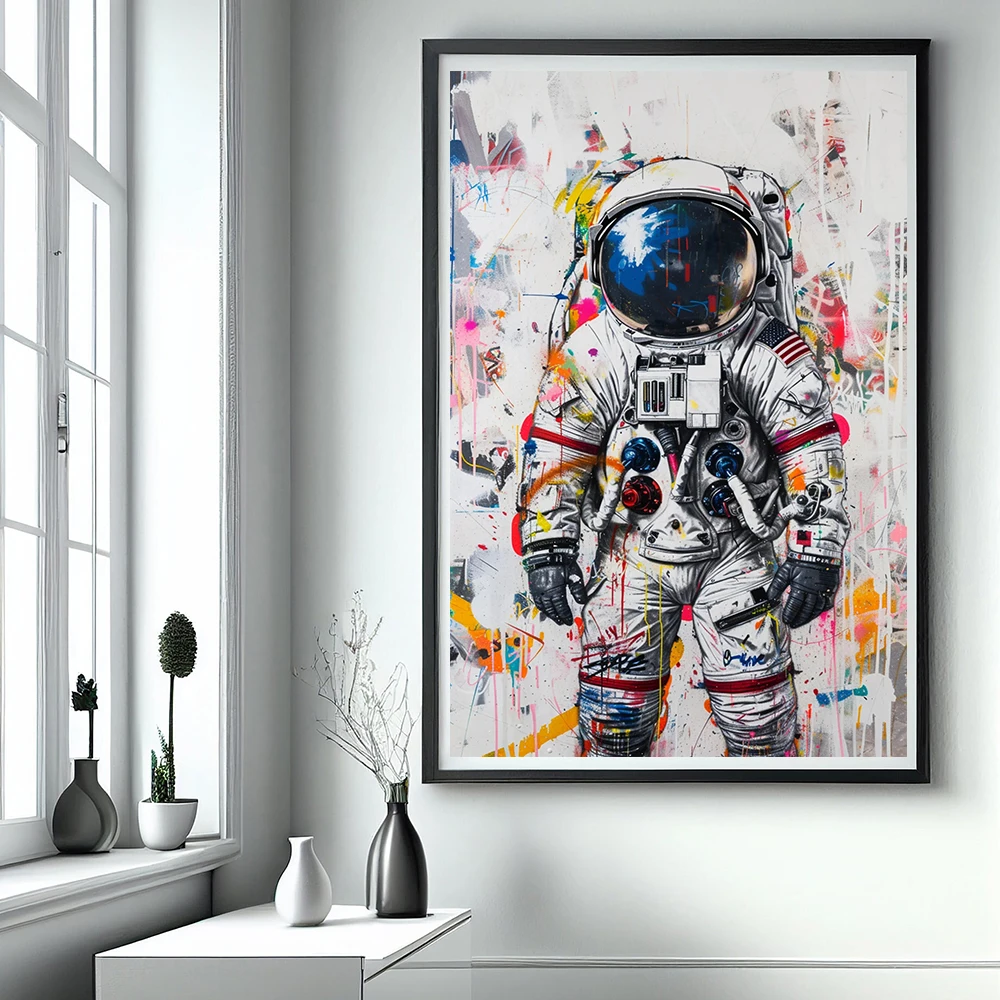 مجردة المال الدافع الكتابة على الجدران قماش اللوحة بانكسي الخارقة المشارك وطباعة الحديثة المائية جدار الفن غرفة ديكور المنزل