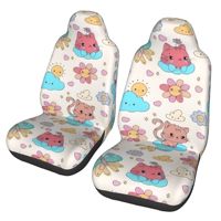 cute little cat 2pcs Print Car Seat Covers for Women and Men, Universal Auto Front Seat Protector Fits for Car, SUV Sedan,