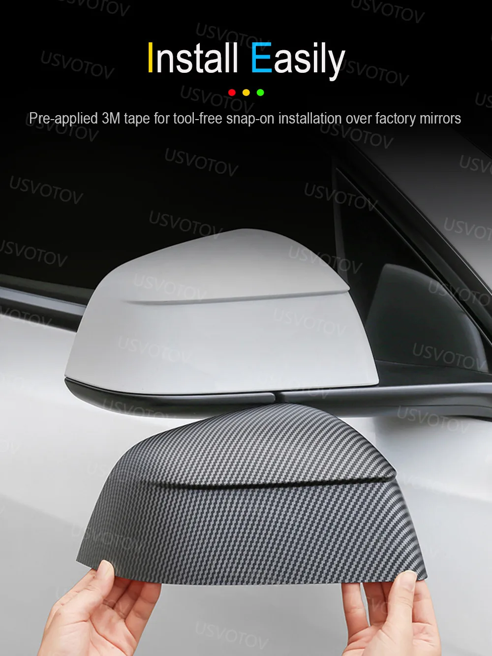 Kratzfester Rückspiegel-Schutz für Tesla Model 3 YL Model Y Juniper Standard Zubehör 2026 2025 Seitenspiegel-Abdeckungen – Detail 7