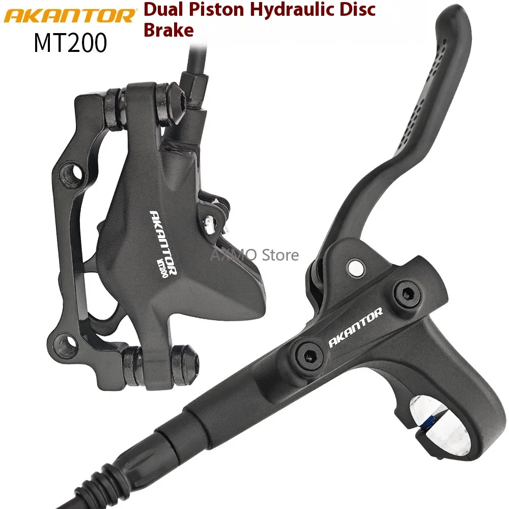 

2-поршневой гидравлический тормоз, комплект гидравлических дисковых тормозов MT200 AKANTOR, тормоз влево, задний правый передний дисковый тормоз MTB для деталей велосипеда