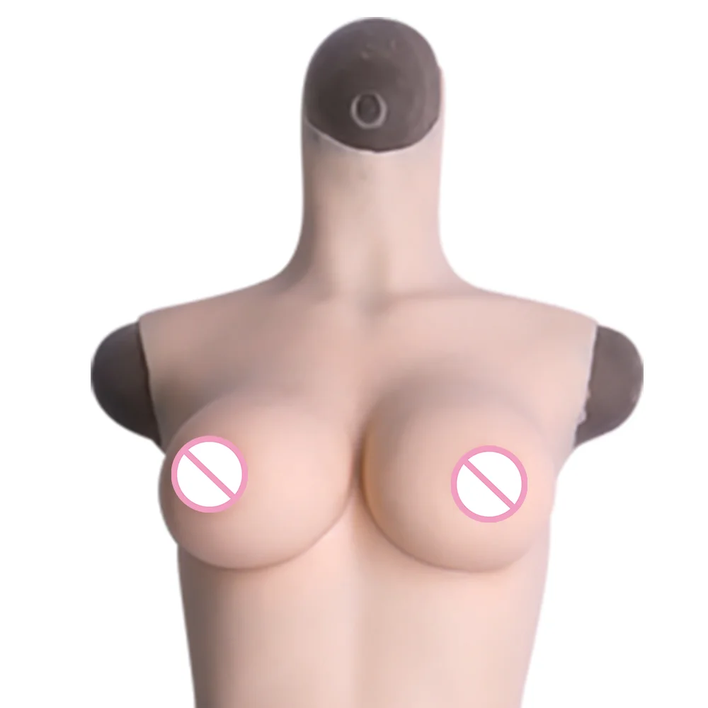 Tgirl D Cup Breast Forms Elastic Cotton Boobs FullBody Suit Crossdressers Transgender Drag Queen