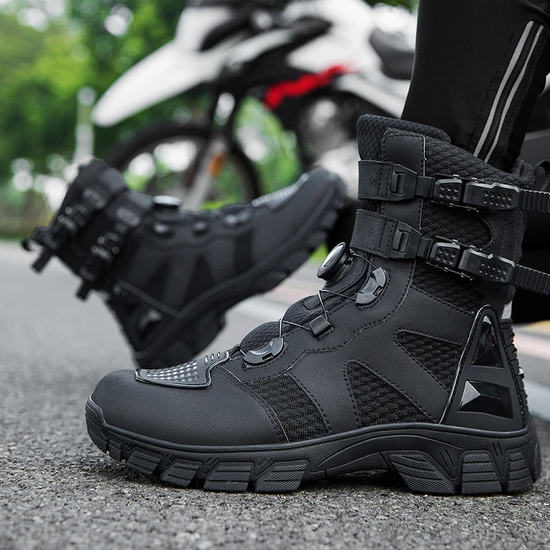 

Мотоциклетные защитные ботинки, дышащие мужские четырехсезонные внедорожные велосипедные ботинки, дышащие модные высокие ботинки для верховой езды в стиле ретро