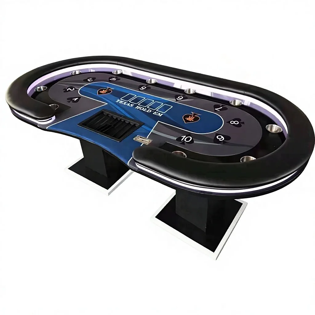 96 INCH Luxury Modern Professional Quality Casino Gambling Texas Hold'em Poker Table Custom 10 Seat Sublimation