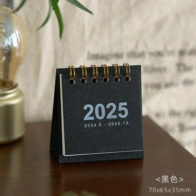 2025 Mini Simple Small Desk Calendar Pocket Portable Calendar Punch Plan Office Desktop Decors Kits Students Stationery Calendar