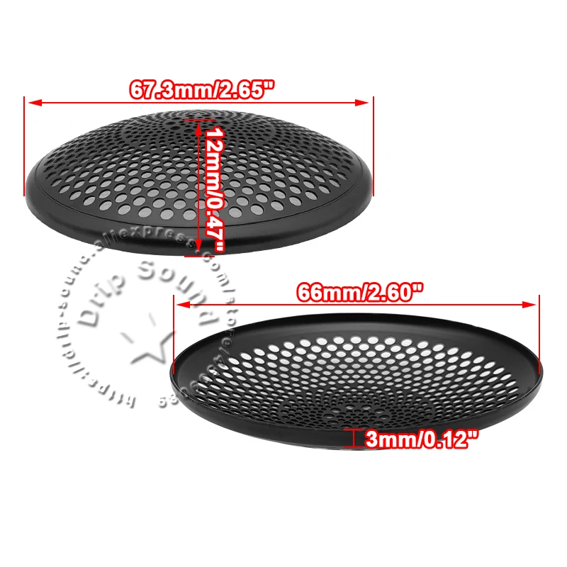Tweeter de Audio de acero inoxidable de 2,5 pulgadas, cubierta de red de conversión de altavoz, protección de rejilla de malla metálica circular decorativa de 67,3mm