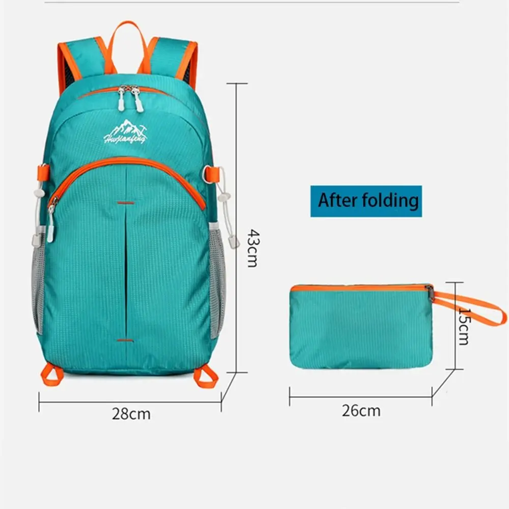 Portable Large Capacity Foldable Backpack Waterproof Folding Outdoor Mountain Bag Zipper Oxford Cloth Climb Bag Mountaineering