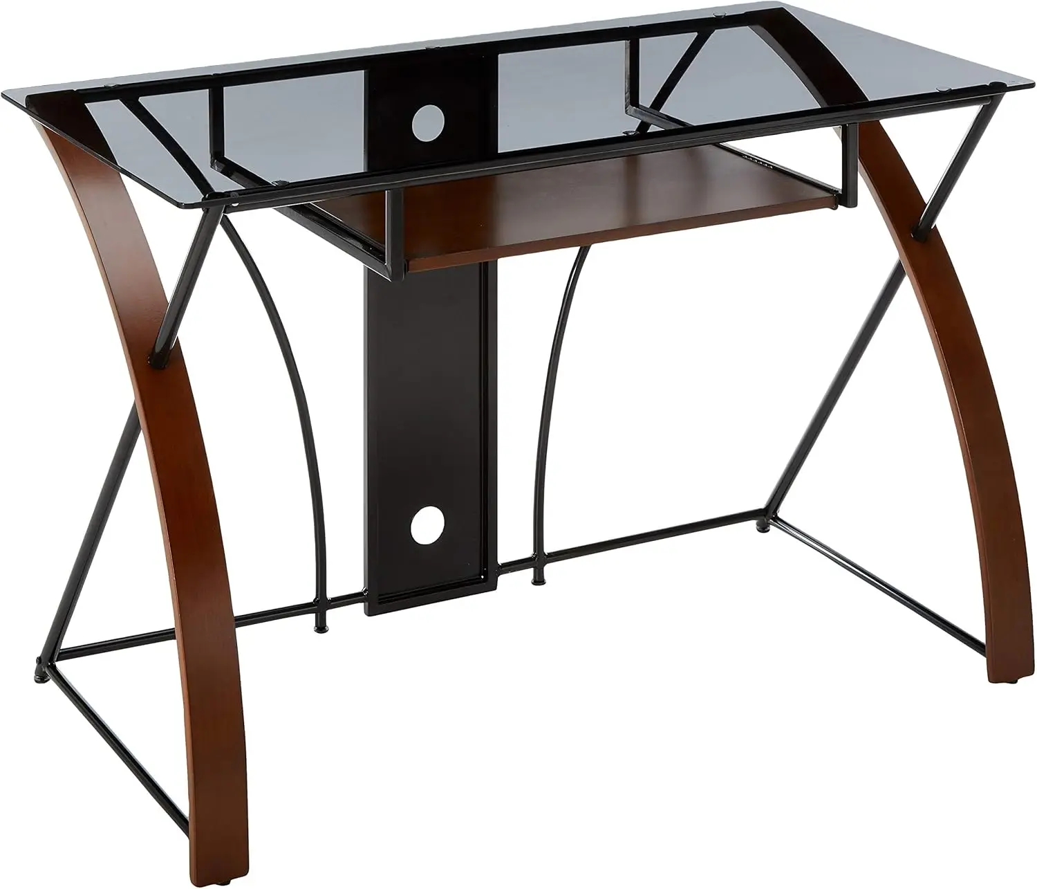 Benjara Transitional Style Computer Desk, Brown And Black