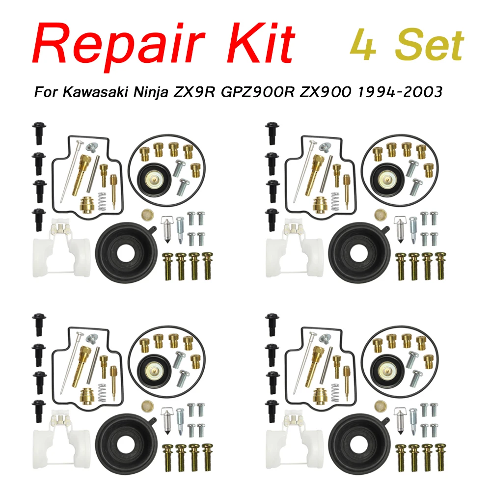 

4 Set Carburetor Carb repair kit for Kawasaki Ninja ZX9R GPZ900R ZX900 1994-2003