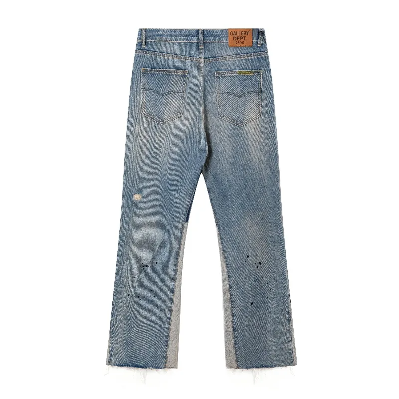 Gallery Dept American Graffiti Ripped Splicing Loose Washed Old Straight Jeans
