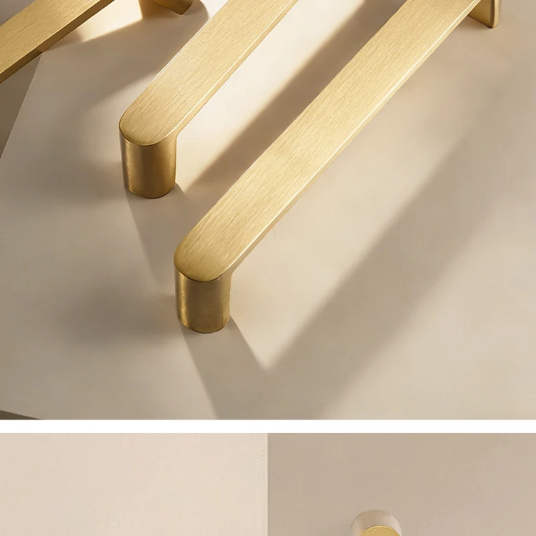 Dooroom Massiver Messing Schrankgriff im Schlichten Stil Kleiderschrank-Zuggriff Messing Matt-Gold Hardware Möbelgriffe – Detail 6