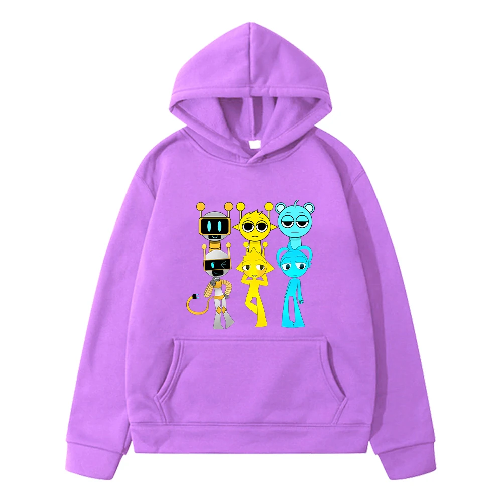 

Sprunki Kawaii hoodies Fleece Sweatshirt boys Pullover y2k sudadera Sprunki Autumn print anime hoodie jacket kids clothes girls