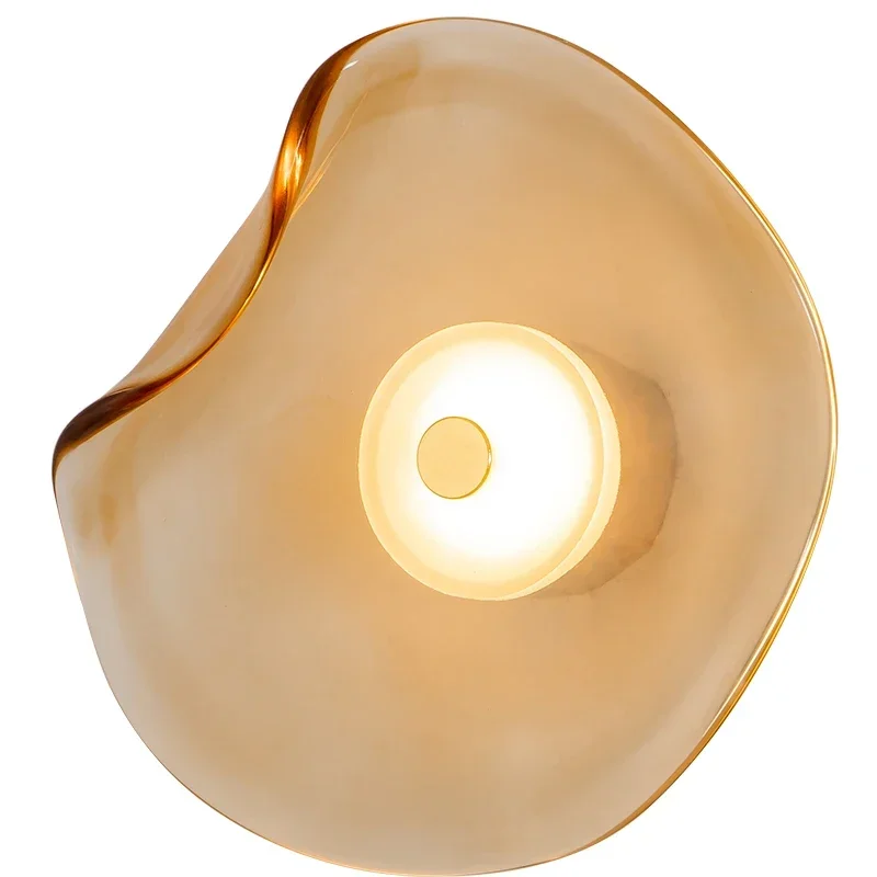 

Glass Led Wall Lamp Nordic Minimalist Round Wall Lights Living Room Bedroom Bedside Aisle Lighting Lustre Home Table Decor