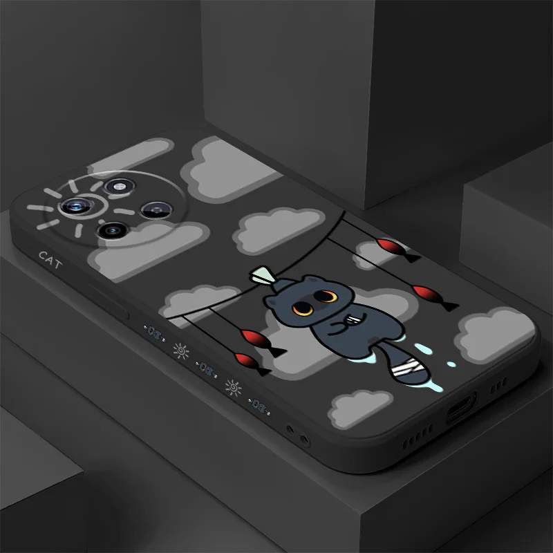 

Railway Cat Phone Case For OPPO Realme 14 13 12 11 10 9 9i 8 8i 7 Pro Plus C35 C21Y C25Y C25 4G 5G Liquid Silicone Cover