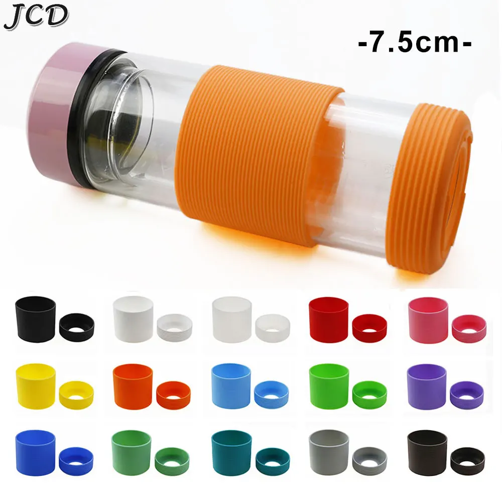 JCD 7.5cm Silicone Bottle Bottom Sleeve Threaded  Anti-Slip Water Bottle Pad Heat Insulation Cup Protective Cover Accessories