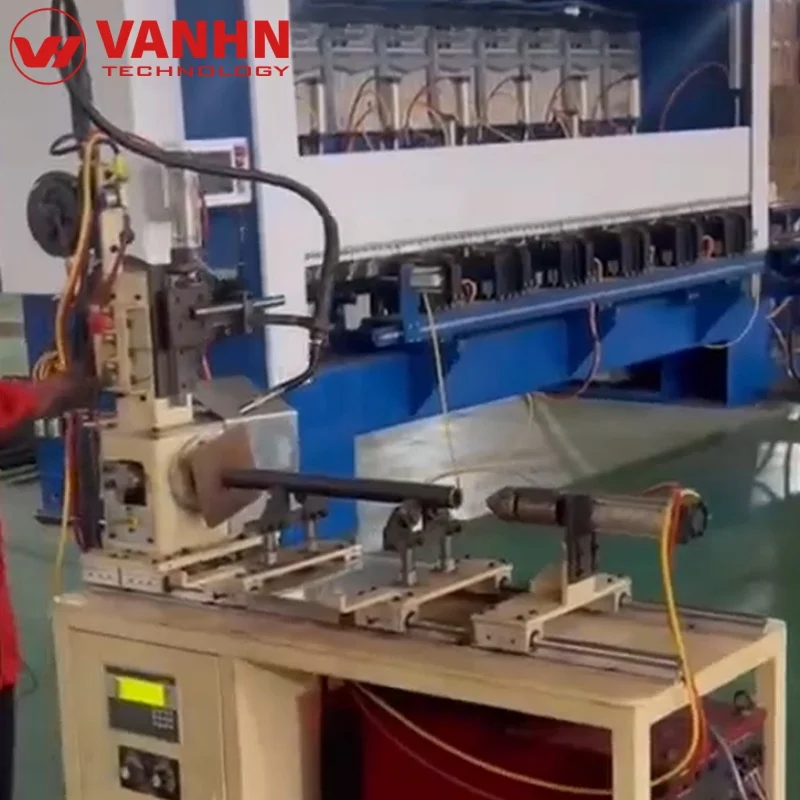 Fully Automatic Dual Station Base Jack Welding Machine With Robot Arm Stacking 600mm Height Adjustable System