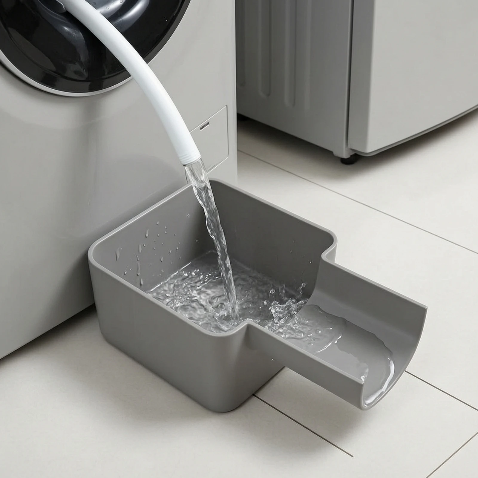 Washing Machine Drain Tray Leak-Proof Washing Machine Drain Pan Water Collecting Tray with Outlet Compact Waterproof