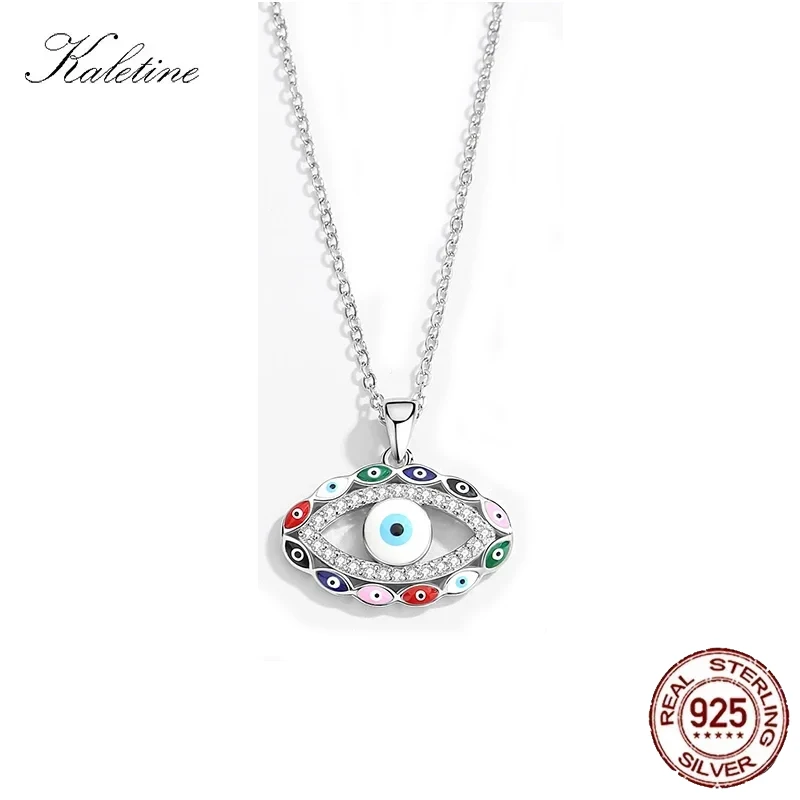 

KALETINE Luxury Evil Eye Necklace 925 Silver Sterling Jewelry Charms Chain For Women Pendant Necklace Birthday Gift Accessories