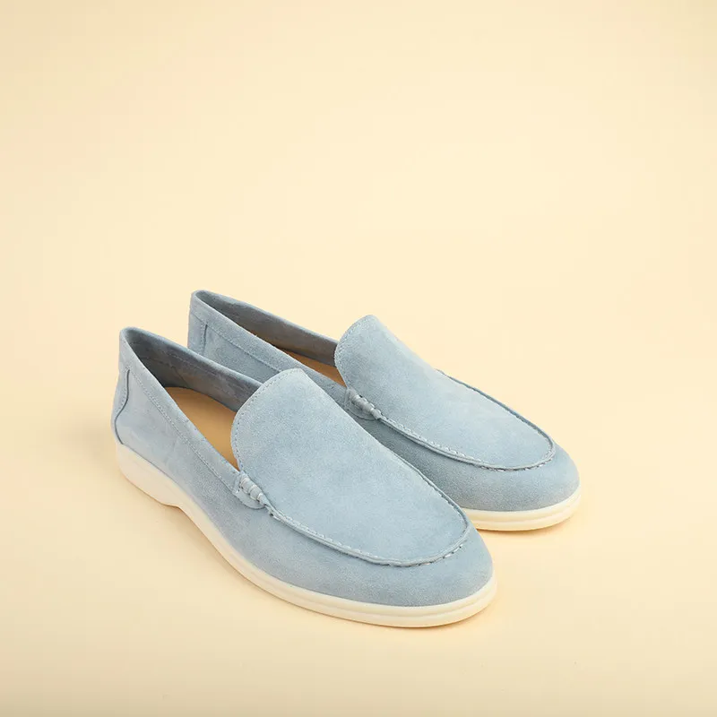 Old Money Style Premium Men Shoes Soft Comfortable Cow Suede Slip-On Driving Shoes Daily Wear Casual Loafers Male Flats