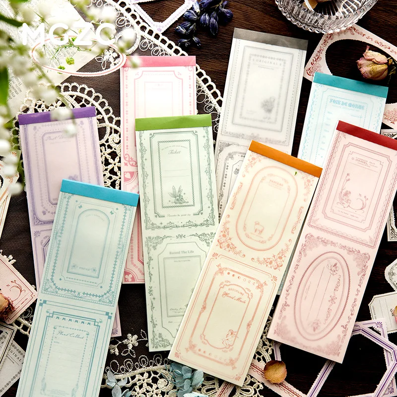 30pcs/lot Memo Pads Material Paper Secret Romance Junk Journal Scrapbooking Cards Retro Background Decoration Paper