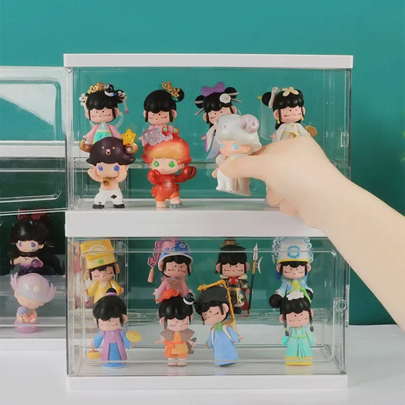 Acrylic Blind Box Showcase Storage Organizer Action Figures Display Case Dust-proof Artcrafts Box Toy Doll Model Collectible