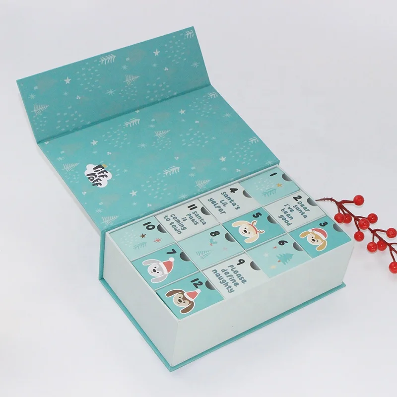Customization.Customization.High-End Popular Advent Calendar Gift Box Customizable Paperboard Magnetic Packaging with Dividers f