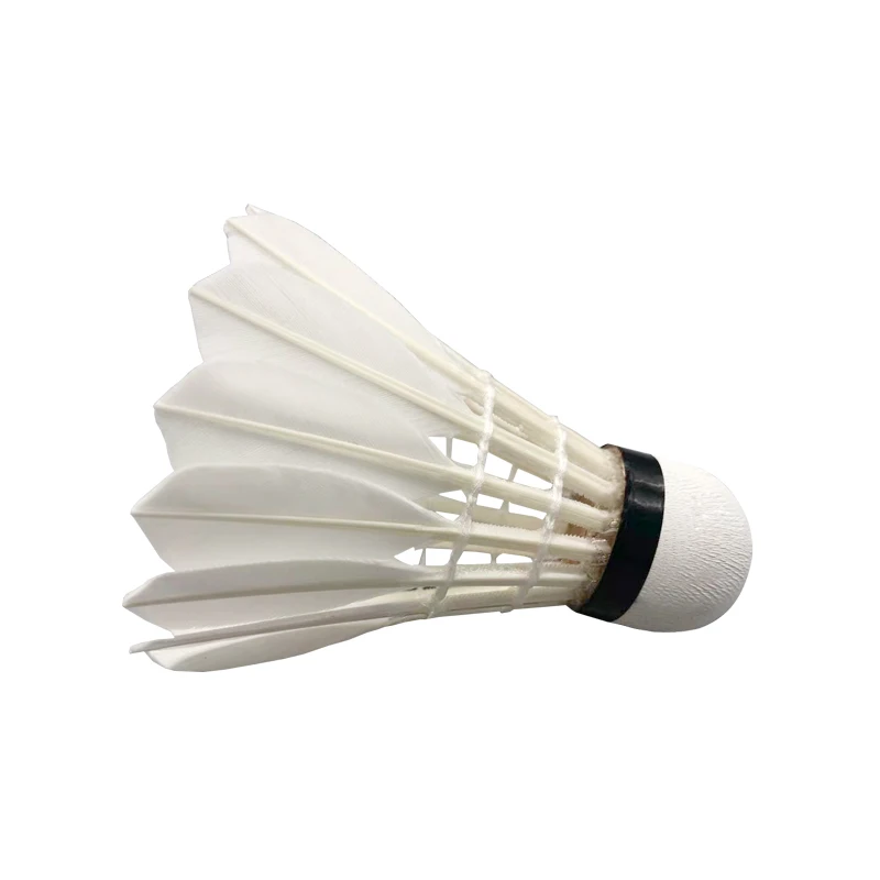 Flottes de badminton en plumes d'oie, liège naturel durable, qualité supérieure, 5 tubes